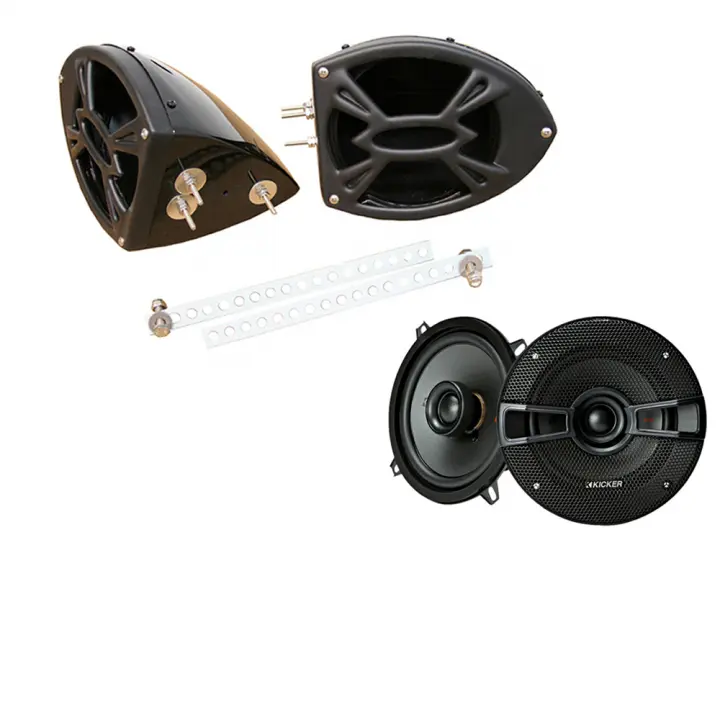 Artic Cat Snowmobile Kicker System KSC50 Custom 5 1/4" Gloss Black Speaker Pods Pair