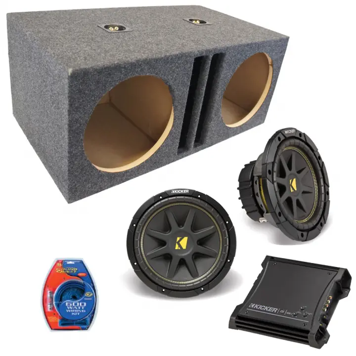 Kicker Amplified Subwoofer Enclosure W/ Dual C10 Subs KickerPackage1021