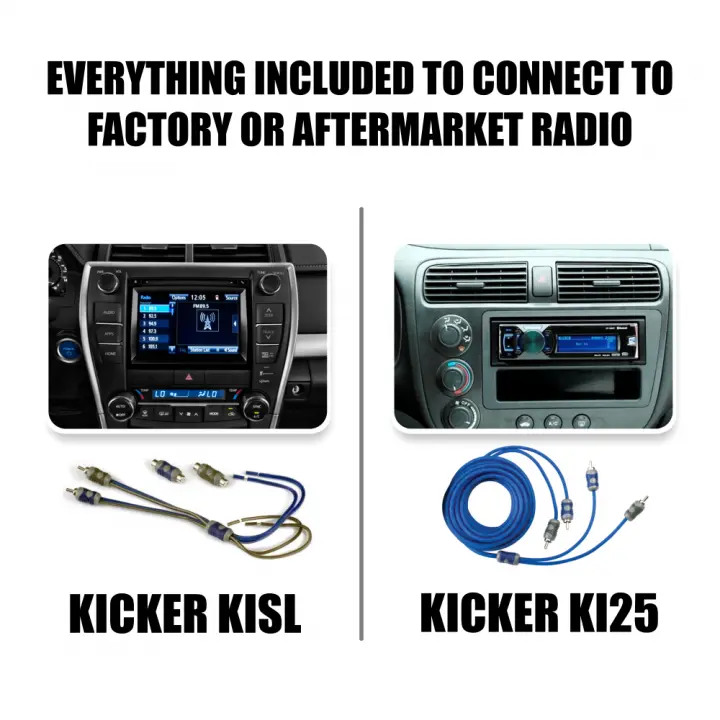 Kicker 46CXA12001 Car Audio Sub Amp CXA1200.1 & 1/0 GA Amplifier Accessory  Kit
