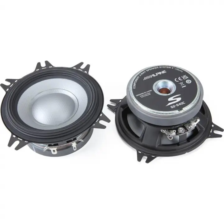 Alpine S2-S40C – Enceintes Composantes 10 Cm (4") Hi-Res Audio – Son Clair & Puissant Pour Ta Voiture !