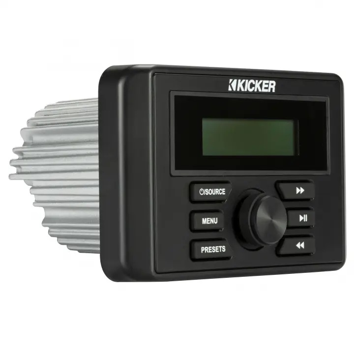 Kicker 46KMC3 Marine Audio Boat Guage Square Bluetooth Media Radio RCA Outputs Refurbished