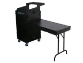 Odyssey Cases FZGS1116WDLXBL Black Label Glide Style Deluxe Combo Case 11u over 16u with side table & wheels
