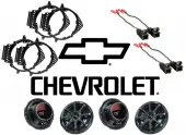 Kicker 46CSC654 Compatible with Chevy Silverado 07-12 Crew Cab Truck 6 1/2" Coaxial Range Stereo Speakers , HA-724568 Speaker Replacement Harness and Metra 82-5605 Adapter Plates
