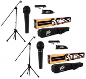 (2) Peavey PV-MSP1 Complete Microphone, Stand, Bag & XLR Combo Stage Package