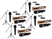 (4) Peavey PV-MSP1 Complete Microphone, Stand, Bag & XLR Combo Stage Package