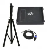 Peavey PV15M Pro Audio DJ 15" 2 Way 500 Watt Passive Floor Monitor Speaker with Stand & Speakon to 1/4" Cable