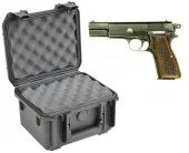 SKB 3I-0907-6B-L Waterproof Plastic Gun Case for FN Hi-Power Semi-Auto 9mm .40 S&W 7.65x21mm ...