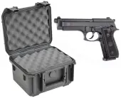 SKB 3I-0907-6B-L Waterproof Plastic Gun Case for Taurus PT92C Compact Semi-Auto 9mm Handgun Pistol