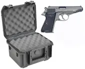 SKB 3I-0907-6B-L Waterproof Plastic Gun Case for Walther PP Semi-Auto Handgun Pistol