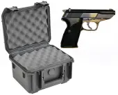 SKB 3I-0907-6B-L Waterproof Plastic Gun Case for Walther P5 Semi-Auto 9mm 7.65x22mm 9x21mm Handgun Pistol