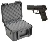 SKB 3I-0907-6B-L Waterproof Plastic Molded Gun Case for Ruger P93 Compact Semi-Auto 9mm Handgun