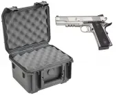 SKB 3I-0907-6B-L Waterproof Plastic Molded Gun Case for Smith & Wesson SW1911 (M1911) Semi-Auto .45 ACP 9MM Handgun Pistol