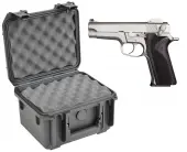 SKB 3I-0907-6B-L Waterproof Plastic Molded Gun Case for Smith & Wesson 5906 Semi-Auto 9mm Han...