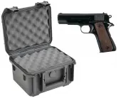 SKB 3I-0907-6B-L Waterproof Plastic Gun Case for Colt Commander Semi-Auto .45 ACP 9mm .38 Special...