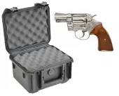 SKB 3I-0907-6B-L Waterproof Plastic Gun Case for Colt Detective Compact Six Shot Revolver Handgun