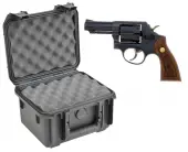 SKB 3I-0907-6B-L Waterproof Plastic Gun Case for Taurus Model 82 Six Shot .38 Special Revolver Ha...