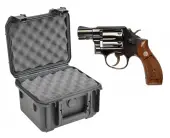 SKB 3I-0907-6B-L Waterproof Plastic Gun Case for Smith & Wesson Model 10 Six Shot .38 Special Revolver Handgun