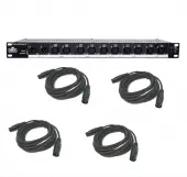 Chauvet DJ Lighting Data Stream Universal DMX 512 Optical Splitter with (4) DMX Cables Package