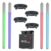 American DJ (4) LED Pixel Tube 360 Multi Color Changing LED Light with LED Pixel 4C Controller & (4) 16FT Cables