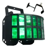 American DJ Aggressor HEX LED Sound Activated Multi Color Derby Beam Light with Truss Clamp