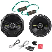 Kicker 46CSC654 6 1/2" Coaxial Range Stereo Speakers and PAC BB-2PR Blockers for 6" Aftermarket Factory Speakers