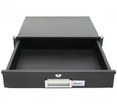 19" Rack Mount 2U Locking Drawer Pro Audio DJ or Server Rack Lock Storage Case Cabinet Black