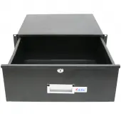 19" Rack Mount 4U Locking Drawer Pro Audio DJ or Server Rack Lock Storage Case Cabinet Black