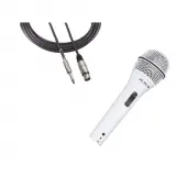 Peavey PVi 2W XLR White Dynamic Unidirectional Cardioid Microphone w/ Mic Cable