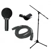 Peavey DM2 Dynamic Super-Cardioid Microphone w/ Mount, Mic Stand & XLR Cable