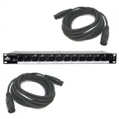 Chauvet Data Stream 4 Universal DMX-512 Optical Splitter w/ (2) 15Ft. DMX Cable