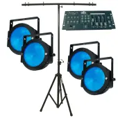 American DJ (4) Dotz Par LED Color-Mixing Lights w/ Stand & Obey 4 Controller