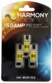 Harmony Audio HA-MIDI150 Car Stereo Fuseholder 3 Pack 150 Amp MIDI Fuses - Nickel