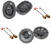 Kicker 46CSC654 Compatible with Nissan Frontier 2005-2010 6 1/2" Stereo Speakers , Kicker 46CSC6934 6x9" 3-Way Range Stereo Speakers and HA-727400 Factory Speaker Replacement Harness