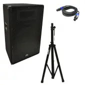 Harmony Audio HA-V15P DJ 15" Passive 900W PA Speaker Speakon Cables & Stand New