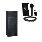 Peavey SP 4 Pro Audio DJ Passive 4000W Dual 15" 3-Way PA Speaker & PVi 100 Mic