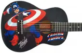 Peavey Marvel Avengers Captain America Graphic 1/2 Size Acoustic Guitar Signed by Stan Lee with C...