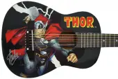 Peavey Marvel Avengers Thor Graphic 1/2 Size Acoustic Guitar Signed by Stan Lee with Certificate ...