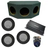 Harmony Audio A102 Triple 10" Subwoofer Loaded 2400 Watt Sub Box & CX1200.1 Amp