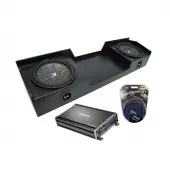 1999-2006 Chevy Silverado Ext Truck Kicker CompR CWR10 Dual 10" Rhino Coated Sub Box & CX1200.1 Amp