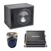Harmony HA-RS12 Car Audio Loaded 12" Vented 600W Sub Box & Kicker 43CXA3001 Amp