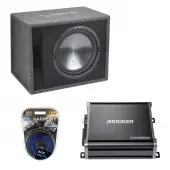 Harmony HA-RS12 Car Audio Loaded 12" Vented 600W Sub Box & Kicker 43CXA6001 Amp