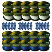 Harmony Audio Primary Single Conductor 18 Gauge Power or Ground Wire - 20 Rolls - 2000 Feet - White & Blue for Car Audio / Trailer / Model Train / Remote