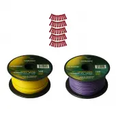 Harmony Audio Primary Single Conductor 18 Gauge Power or Ground Wire - 2 Rolls - 200 Feet - Yellow & Purple for Car Audio / Trailer / Model Train / Remote