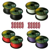 Harmony Audio Primary Single Conductor 18 Gauge Power or Ground Wire - 8 Rolls - 800 Feet - 4 Col...