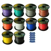 Harmony Audio Primary Single Conductor 16 Gauge Power or Ground Wire - 10 Rolls - 1000 Feet - Color Mix for Car Audio / Trailer / Model Train / Remote