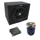 Universal Car Stereo Rearfire Sealed Single 10" Kicker Comp C10 Sub Box Enclosure & CXA4...