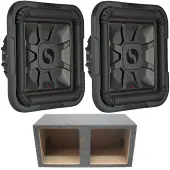 Kicker Car Audio L7 10" 1000W Subwoofers 46L7T104 and Sealed Enclosure Sub Box