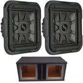 Kicker Car Audio L7 12" 1200W Subwoofers 46L7T124 and Ported Enclosure Sub Box