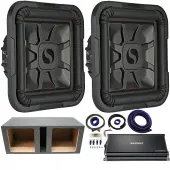 Kicker L7 10" 1000W Subwoofers 46L7T102 w/ Vented Sub Box & CXA1800 Stereo Amp