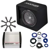Kicker 43VCWR122 12" CompR Loaded Subwoofer Enclosure w/ 40KX400.1 Amp & Grill